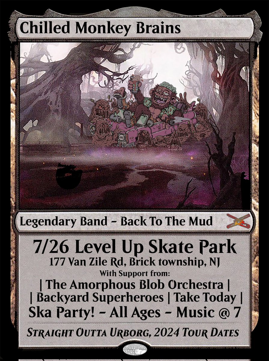 ChilledMonkeyBrains (@cmbmusicfactory) on Twitter photo Brick, NJ tonight! <a href="/bckyrdsprhrs/">Backyard Superheroes</a> The Amorphous Blob Orchestra & <a href="/taketoday/">Take Today</a> at Level Up Skatepark. Tickets available here: wellnessliving.com/rs/catalog-vie… Brick, NJ tonight! <a href="/bckyrdsprhrs/">Backyard Superheroes</a> The Amorphous Blob Orchestra & <a href="/taketoday/">Take Today</a> at Level Up Skatepark. Tickets available here: wellnessliving.com/rs/catalog-vie…