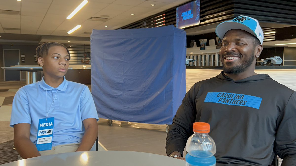 mzcarolinablitz's tweet photo. Bryce, a 12 year old from Louisiana, shadowed me this week as I covered training camp &amp; ACC Kickoff

Although most of the learning was done by him, I did find out that the kids have rebranded cool points as aura points &amp; according to him I have 1,000,000 of them 💪🏾. #KeepBlitzin https://t.co/Pi97eNRcpU