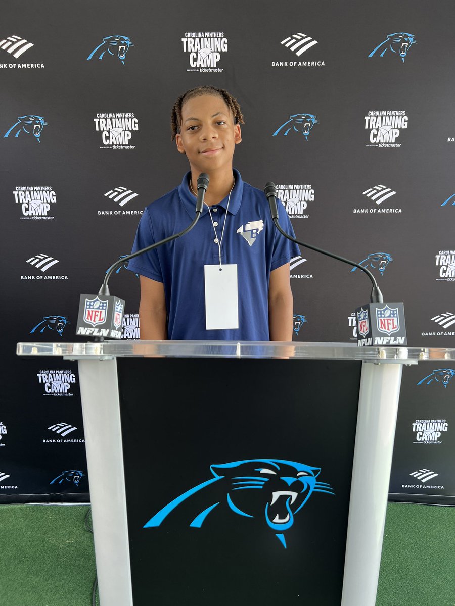mzcarolinablitz's tweet photo. Bryce, a 12 year old from Louisiana, shadowed me this week as I covered training camp &amp; ACC Kickoff

Although most of the learning was done by him, I did find out that the kids have rebranded cool points as aura points &amp; according to him I have 1,000,000 of them 💪🏾. #KeepBlitzin https://t.co/Pi97eNRcpU