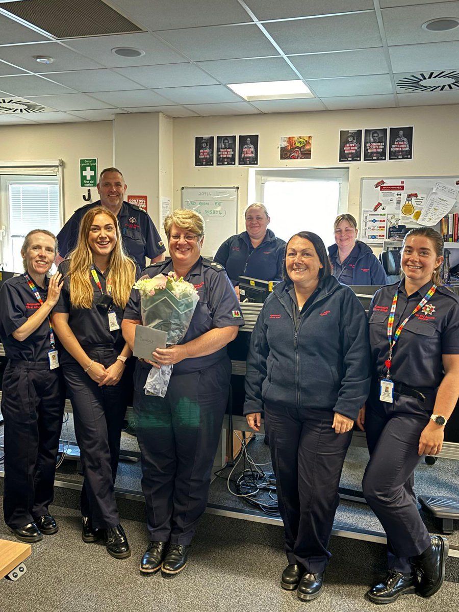 Congratulations to Caroline on 20 years Service pictured here with Green Watch Joint Fire Control!  <a href="/SWFireandRescue/">South Wales Fire and Rescue Service</a> <a href="/mawwfire/">Tân CGC / MAWW Fire</a> 🚒☎️🥳❤️🙌👏🏼