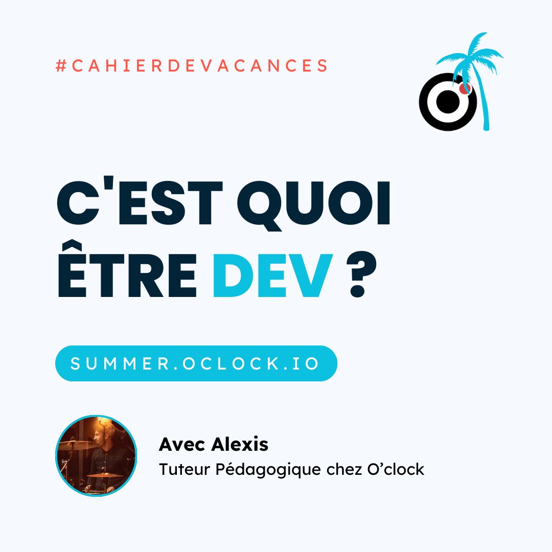 Oclock_io's tweet image. Leçon du jour : Être dev 🚀

Avec Alexis, découvrez ce que signifie être développeur. 💻✨

📘 Cahier de vacances gratuit + cadeaux ! 🎁

👉 Inscrivez-vous maintenant : hubs.la/Q02J2tBr0

#developpeurweb #devweb #formation #concours #Développeur #LeçonDuJour #Tech