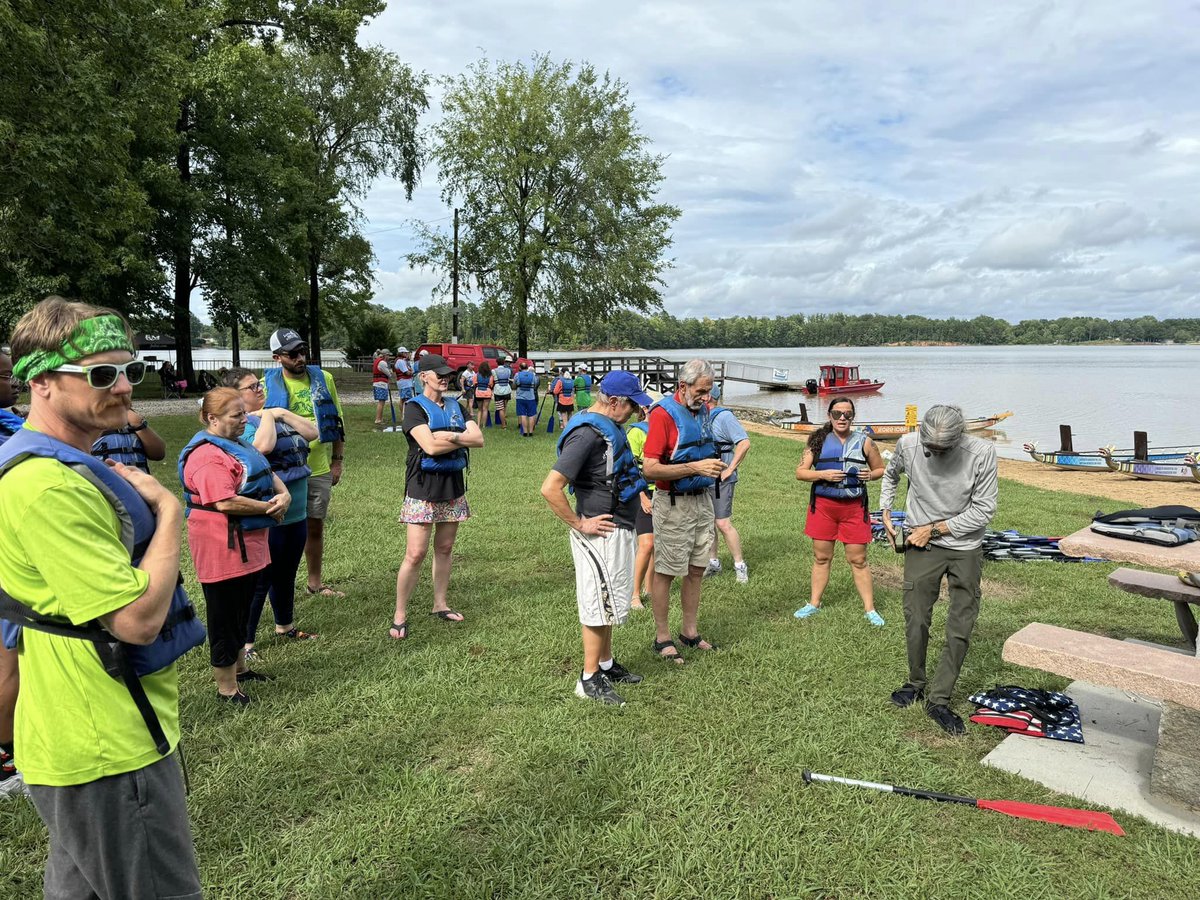 The Trinity Oaks and Lutheran Services Carolinas Dragon Slayers are ready for the Rowan County Chamber of Commerce Dragon Boat Festival this weekend! #LSC #dragonboatfestival r