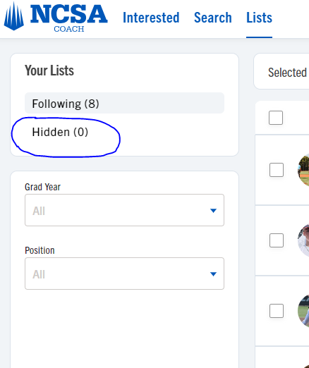 NCSACoach's tweet photo. π Feature Friday π
Check out the latest addition to NCSA Coach - the "Hidden Athlete" tool! π
Easily hide athletes from search results to focus on the athletes they want to see. Don't worry, you can still access these recruits via the "Lists" page.
#FeatureFriday #NCSACoach https://t.co/8XbbOSaqOg