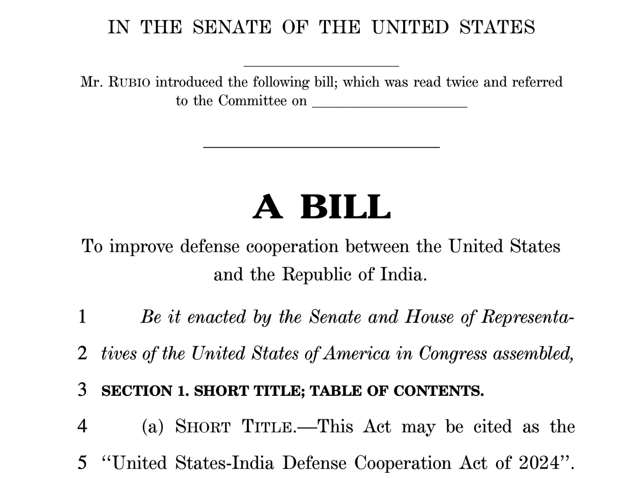 FIIDSUSA's tweet photo. FIIDS thank & support @SenMarcoRubio on "United States-India Defense Cooperation Act of 2024" FIIDS had raised this ask on 13th June #AdvocacySummit  on #CapitolHill to establish legislative framework for #India as #MDP #MajorDefensePartner similar to #MNNA MajorNon-NatoAlly . We had also asked for exemption from tech export https://t.co/h24CWWBUA8 @DrSJaishankar @RoKhanna @michaelgwaltz @SecBlinken @nancyij @khanderao @lalitkjha @reenabhardwaj  @PTIofficial  @DcWalaDesi
