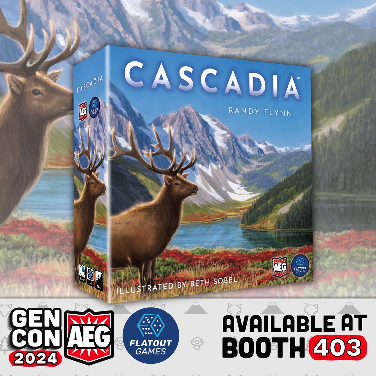alderac's tweet photo. Explore the Wilds at GenCon! AEG will be at booth 403 with copies of Cascadia. Donβt miss your chance to add this stunning game to your collection. See you at GenCon 2024!
#GenCon #Cascadia #boardgames #tabletopgames #wemakefun https://t.co/EK1WHwBqUB