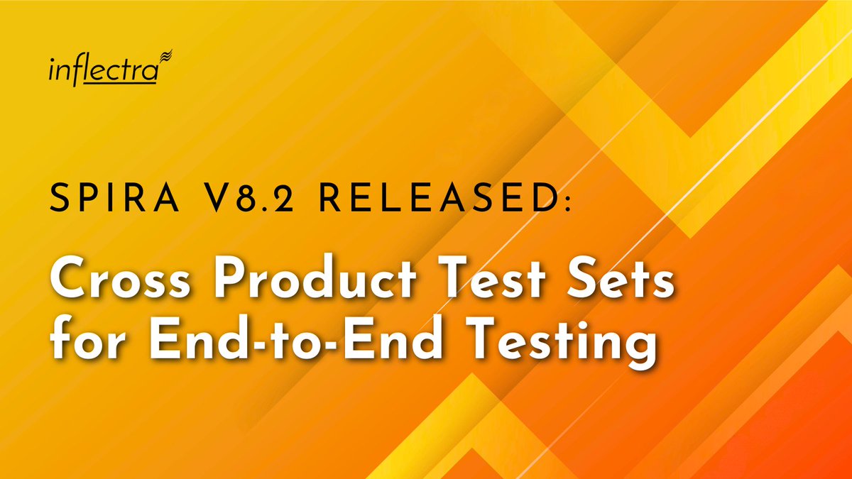 Complex systems❓ No problem. Our new cross-product test sets simplify end-to-end testing across your entire ecosystem with Spira v8.2 🙌 Streamline test management, optimize coverage, &amp; improve collaboration. See more 👉 inflectra.com/Company/Articl…

#InflectraSoftware #InflectraNews