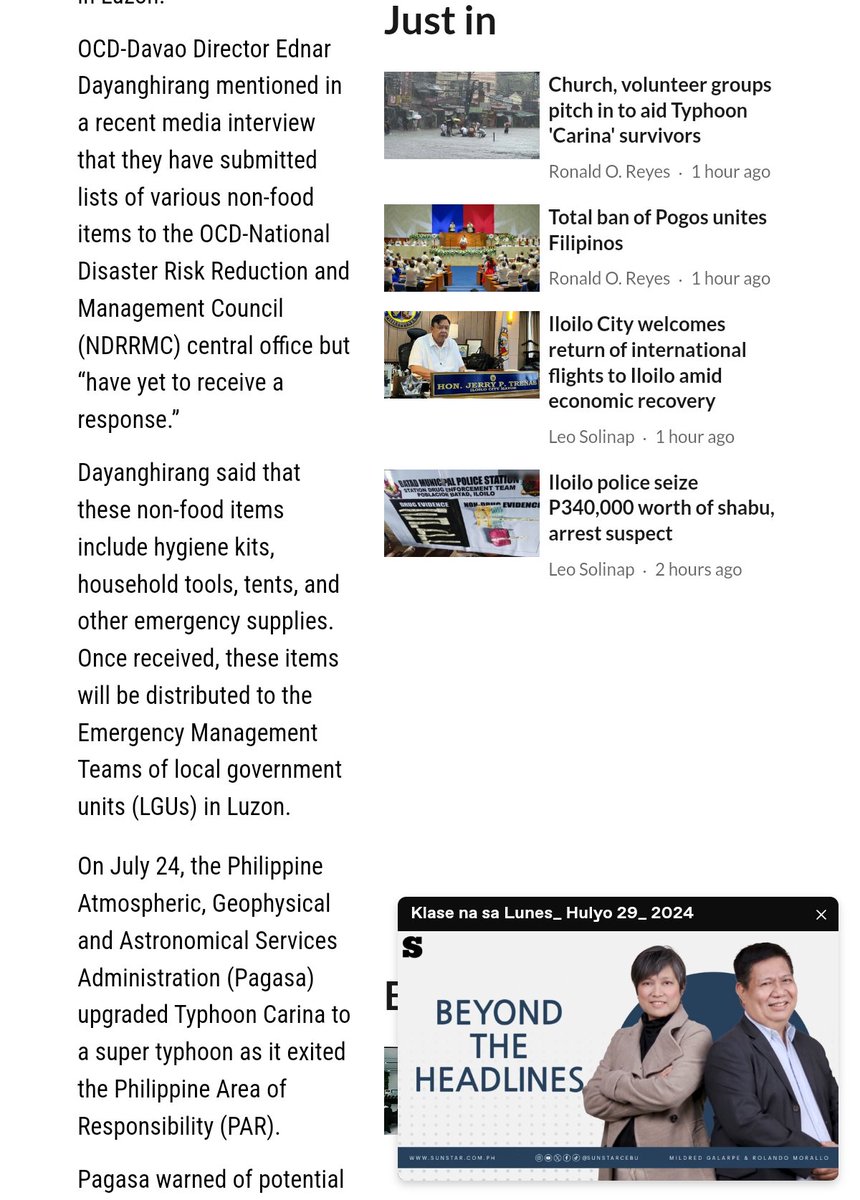 Gerbi_23's tweet photo. Davao allocates P20-M for Typhoon Carina relief.

Daghang Salamat! Dabawenyos 👊🦅💚

#CarinaPh
#TapangAtMalasakit https://t.co/E3ImC5ZGlK
