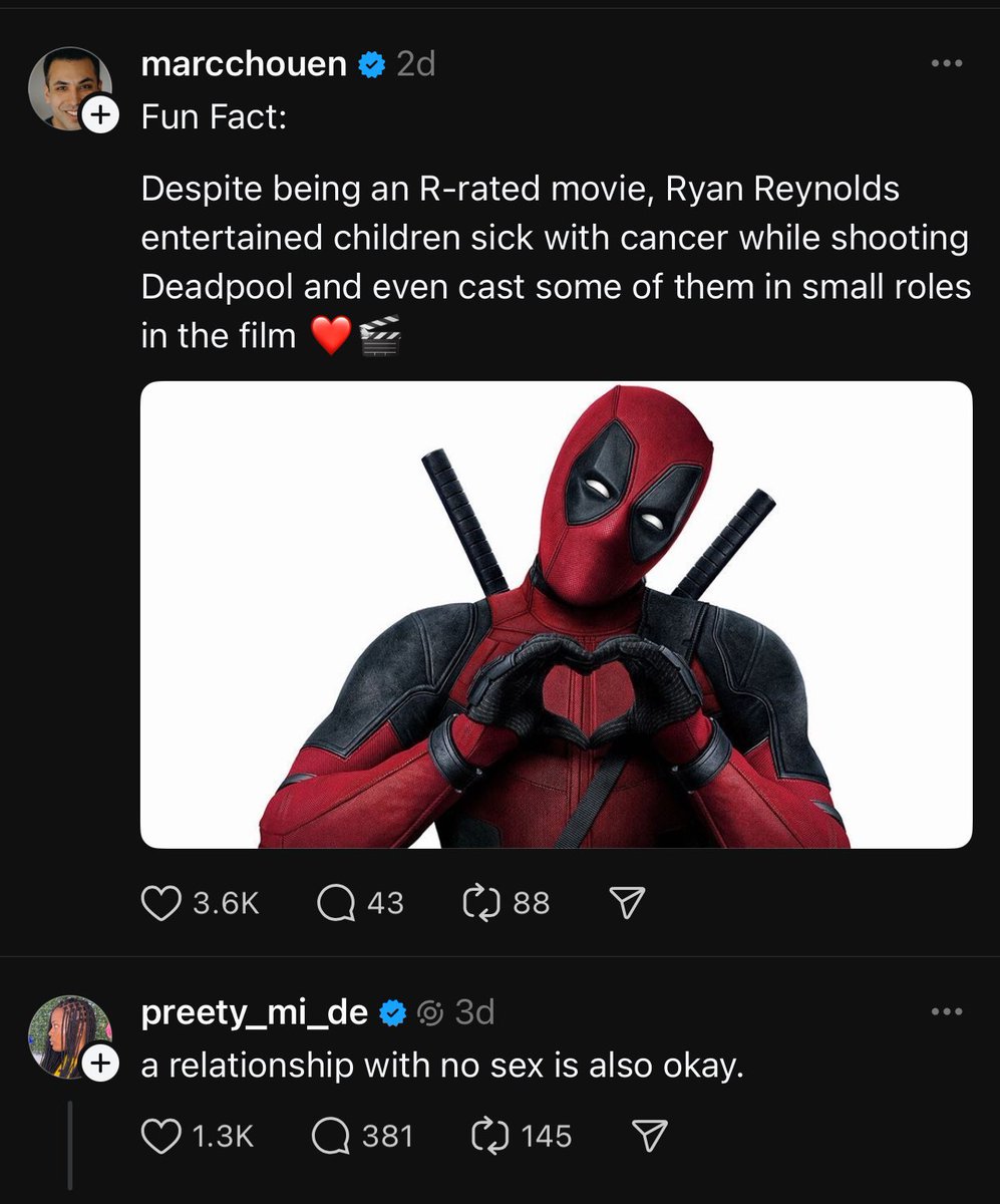 ProfessorBurch's tweet photo. Threads is a fucking wild place #DeadpoolAndWolverine #RyanReynolds #HughJackman https://t.co/kltAQ8UU5P