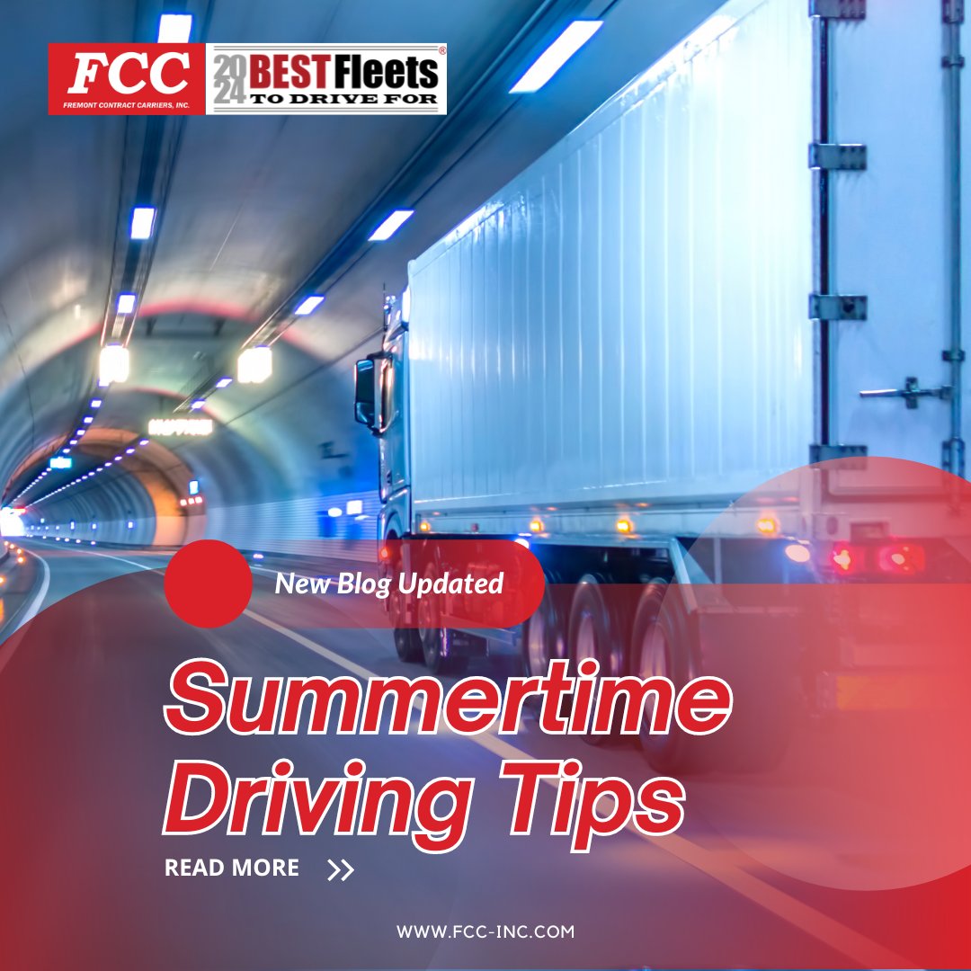 FCC_INC's tweet image. Summer's here, and so are our essential truck drivers! Stay safe on the road with these summertime driving tips. 🚛💼 bit.ly/4cJyXlr  #TruckDrivers #SummerSafety #RoadTips #Blogs