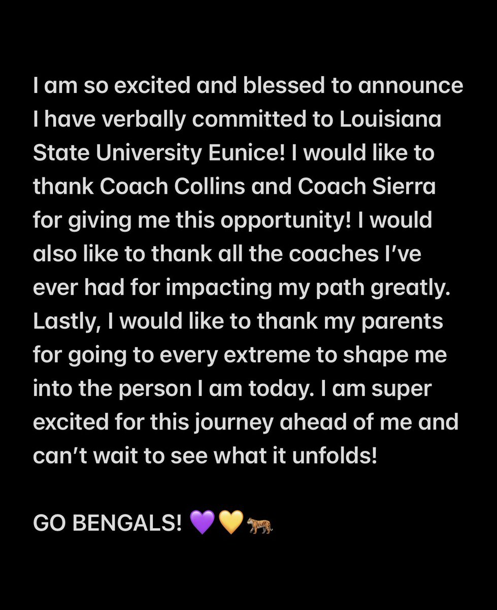GO BENGALS! 💜💛 #Committed <a href="/LSUEBengalsSB/">LSUE Softball</a> <a href="/texaselite18s/">Texas Elite 18U National Echols/Ryan</a> <a href="/ELP_Pitching/">Elite Level Pitching</a> <a href="/LegacyLegendsS1/">Legacy & Legends Softball</a> <a href="/IHartFastpitch/">I❤️Fastpitch</a>