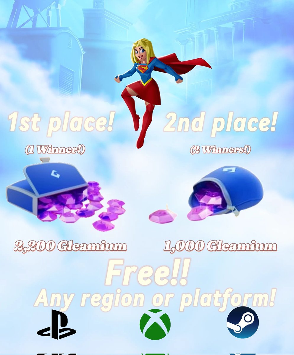 Time for a #Multiversus GIVEAWAY!
To enter:
1. Follow me
2. Like and retweet this post
3. Give me your most wanted character in the comments!

1st place gets 2,200 Gleamium
And the 2 runners up for 2nd place get 1,000 Gleamium!

Winners will be decided randomly on August 9th