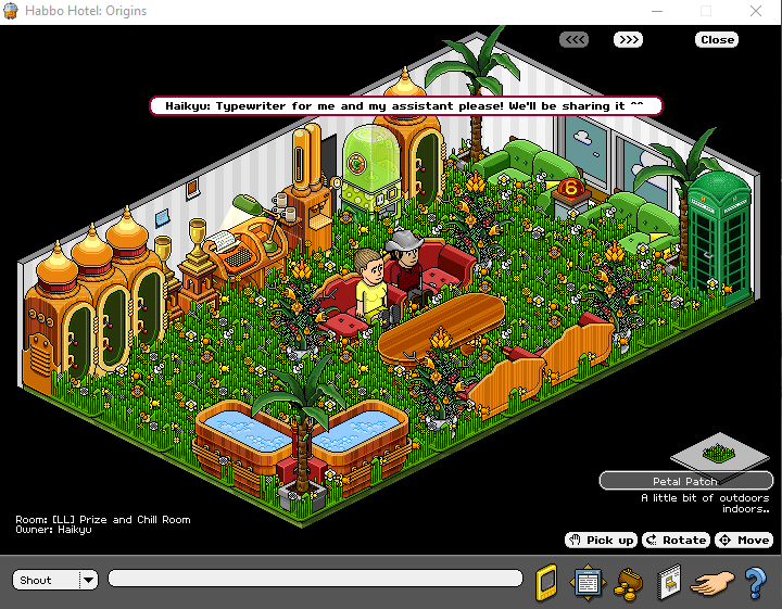 Hopefully I can win this typewriter for me and my assistant! <a href="/HabboOrigins/">Habbo Hotel: Origins</a>