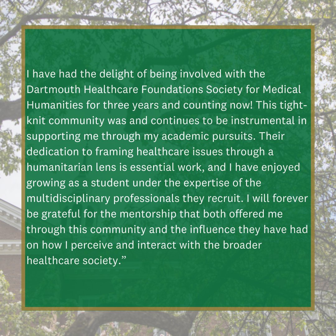 It is so great to have students take advantage of the #DartmouthFoundations professional development opportunities long into their education &amp; professional careers #DartmouthFoundationsAlumni #interdisciplinary #prehealth #healthcare #SDM #medicine #decisionaids #medschool