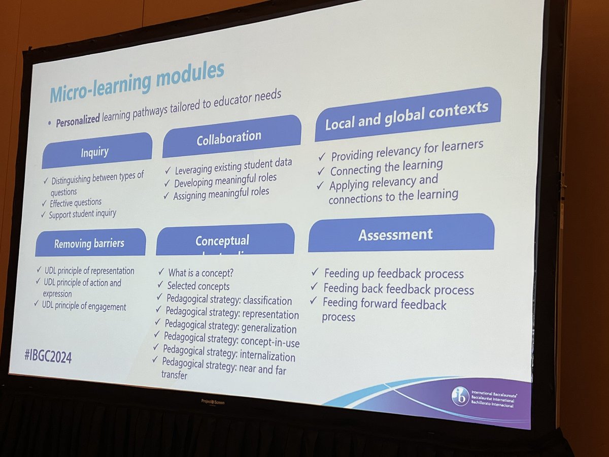 Love that the IB is creating ways for teachers to personalize their professional learning through these micro-learning modules! #IBGC2024 <a href="/ROEworld/">River Oaks IB World School</a>