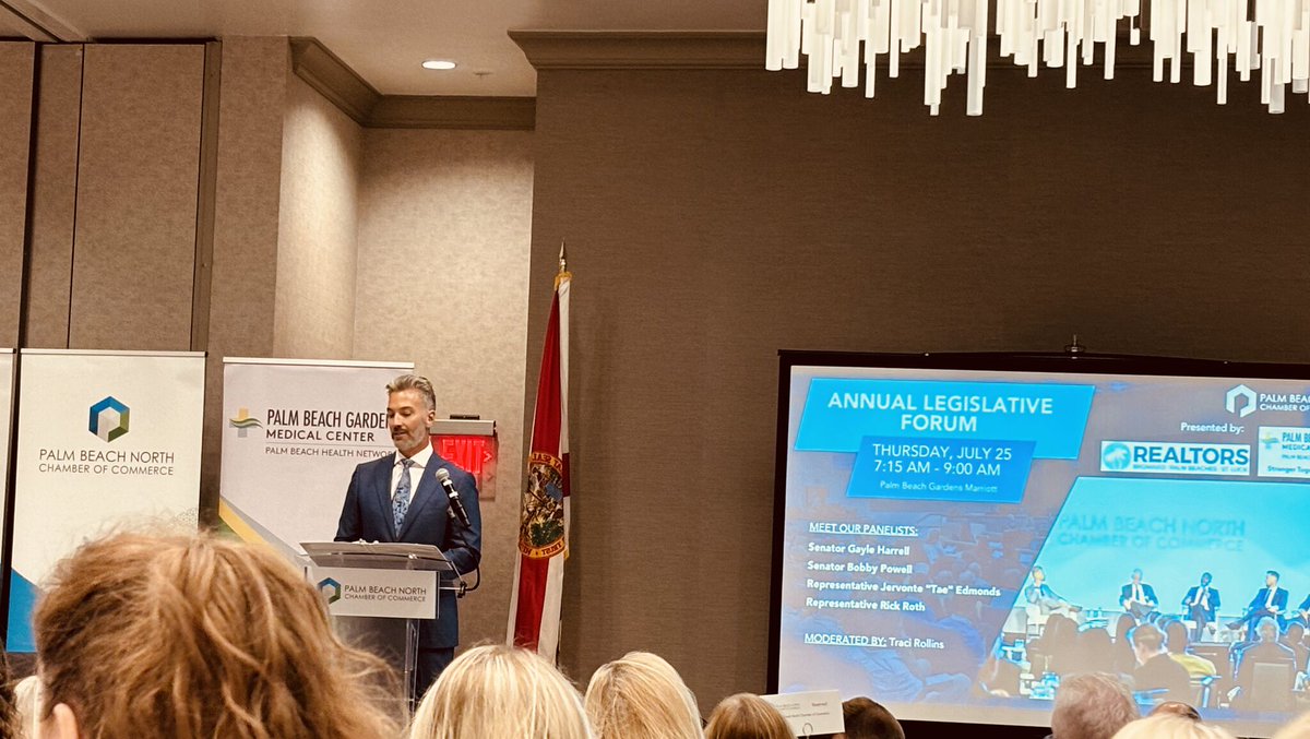 Gunster Consultant Tim Stapleton at the Palm Beach North Chamber of Commerce annual legislative forum with Marlene Sotelo EdD,BCBA-D from the <a href="/ElsForAutism/">Els for Autism</a>  &amp; our friend Senator <a href="/Gayle_Harrell/">Gayle Harrell</a>!
