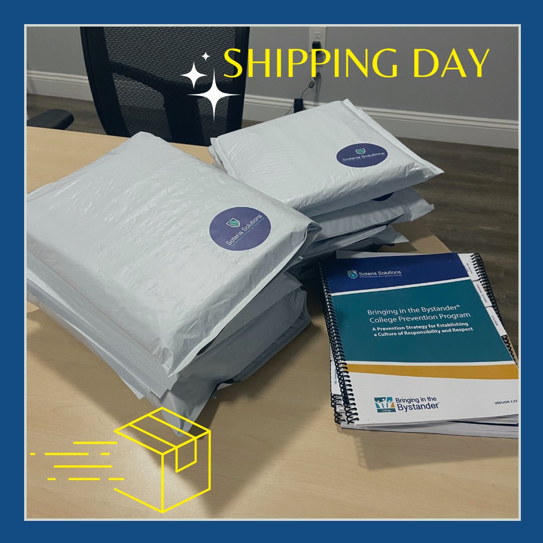 Shipping Day here at Soteria Solutions!

These training packages are being sent out to all registered participants for our upcoming Train-the-Trainer workshop on Aug 8 &amp; 9, 2024!

There is still time to sign up and attend, register today: bit.ly/3zjSRVz