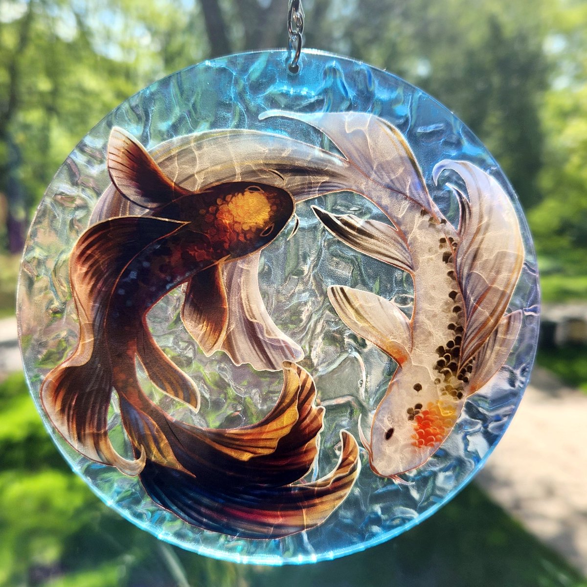 Whale shark and butterfly koi on ripple acrylic!  #whaleshark #koi