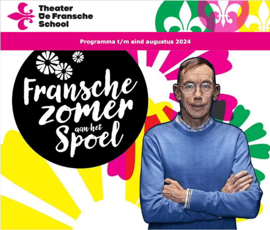 Programma t/m eind augustus
theaterdefranscheschool.nl/nb
Blijf op de hoogte en schrijf je in!
theaterdefranscheschool.nl/bodh

#blijfopdehoogte #theater #film #podium #culemborg #gelderland #utrecht #tiel #gezellig #lekkerdichtbij