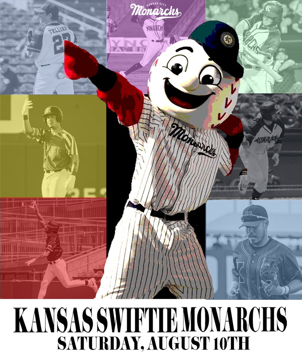 kscitymonarchs's tweet photo. Are you ready for it?! 

Introducing the Kansas Swiftie Monarchs! On August 10th, we're changing our name for a night in honor of Taylor Swift + ONE lucky fan will go home with 2 FREE tickets to the Eras Tour in Indianapolis!! 

Read more here > https://t.co/ODN9gea44K https://t.co/aXhAPrfRS4