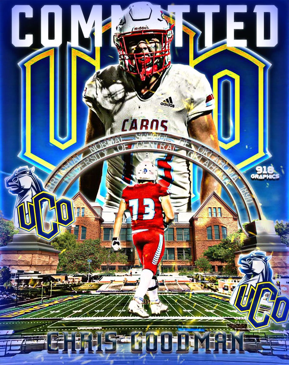 Chris Goodman (@chrisgoodman73) on Twitter photo #AGTG I am blessed to announce my commitment to <a href="/UCOFootball/">Broncho Football</a>!!! <a href="/Coach_Swanson1/">Cody Swanson</a> <a href="/Coach_TDaniels/">Tony Daniels</a> <a href="/HunterHaralson/">Coach Haralson</a> <a href="/collinsville_fb/">Cardinal Football</a> #AGTG I am blessed to announce my commitment to <a href="/UCOFootball/">Broncho Football</a>!!! <a href="/Coach_Swanson1/">Cody Swanson</a> <a href="/Coach_TDaniels/">Tony Daniels</a> <a href="/HunterHaralson/">Coach Haralson</a> <a href="/collinsville_fb/">Cardinal Football</a>