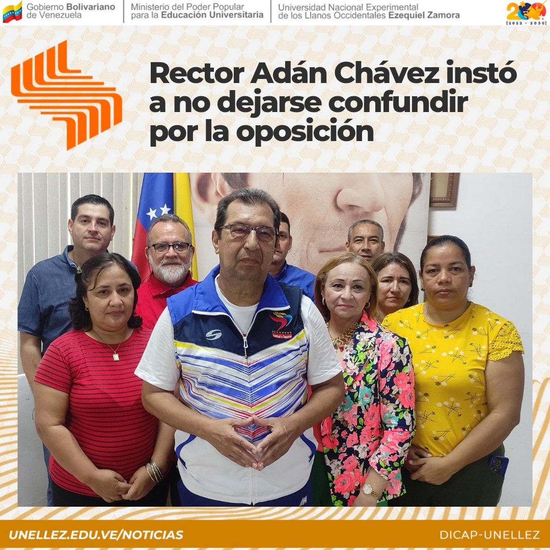 El profesor Adán Chávez alertó al pueblo barinés de las intenciones del bloque opositor de privatizar la educación en todos sus niveles, en un hipotético caso, que ganen las elecciones presidenciales este próximo 28 de julio. unellez.edu.ve/noticias/index…