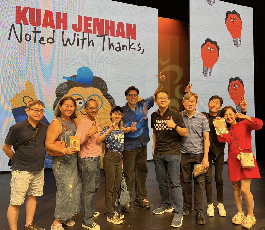 mxjulianaheng's tweet photo. Watched Kuah Jenhan’s latest comedy hour, NOTED WITH THANKS! 🤓📝🙏🏻

@kuahjenhan is a masterful storyteller who knows how and when to pull the punches &amp; make simple day-to-day moments special… 😀✨

#kuahjenhan #notedwiththanks #pjpac #standupcomedy #comedyhour #mxjulianaheng https://t.co/X3R4lK2quu