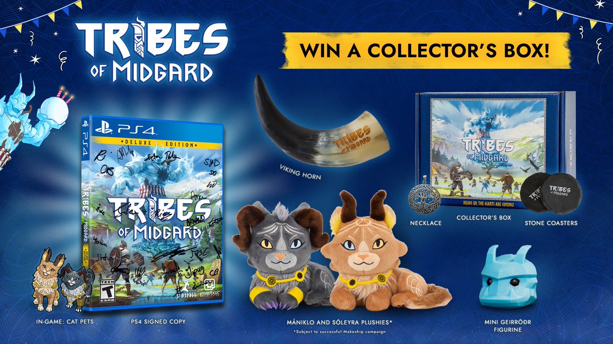 tribesofmidgard's tweet image. It’s Giveaway Time! We are celebrating our 3-year anniversary with a chance to win a special Collector’s Box! 🎁

How to Enter?
gleam.io/1ABu3/tribes-o…

Good luck, Vikings! 🛡️⚔️