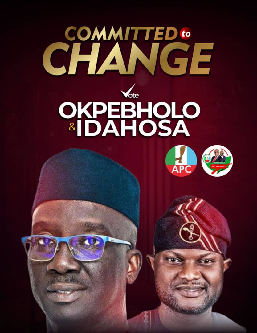 testimonyo98962's tweet image. Committed to Change 

Together, Monday Okpebholo and Dennis Idahosa are dedicated to transforming Edo State. 

With a vision of unity and progress, they promise to uplif

#CommittedToChange #Edo2024 #MondayOkpebholo #DennisIdahosa #UnityAndProgress #APCNewMedia #TogetherForChange