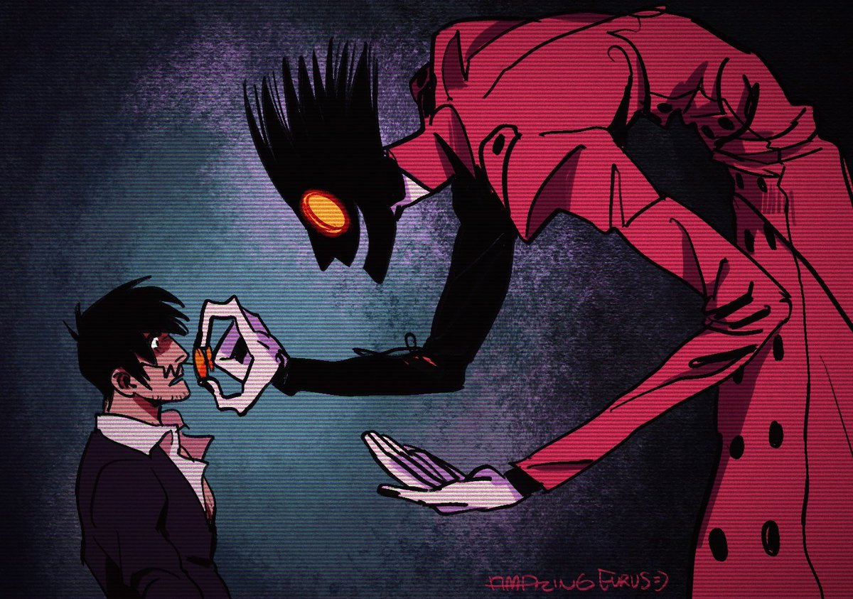 AMAZINGEEEURUS's tweet photo. base on https://t.co/zDwvNwjGG0! this is so adorable and creepy🤤 what a creative story! i fell in love when i first time saw it 💥❤️ 
#trigun #vashwood https://t.co/5WgrVxIIfT