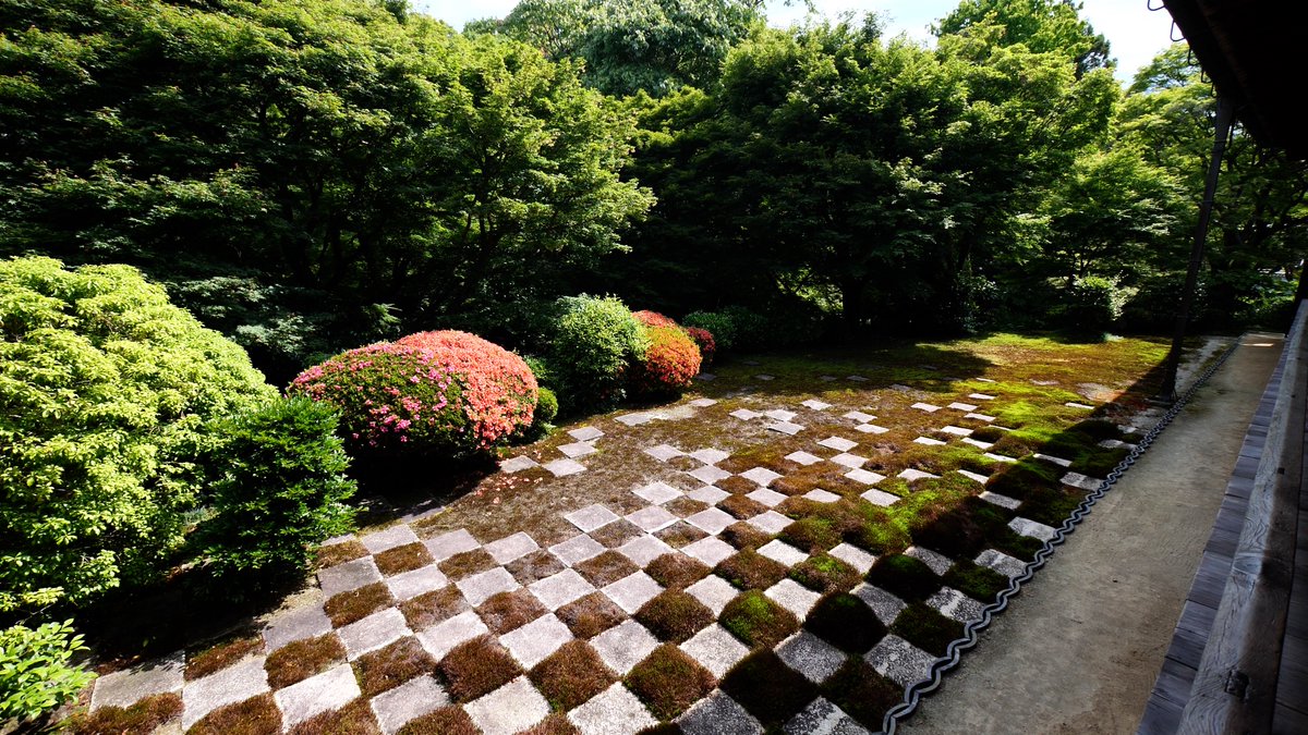 東福寺本坊庭園、重森三玲作庭の昭和の日本庭園。市松模様が綺麗でした！