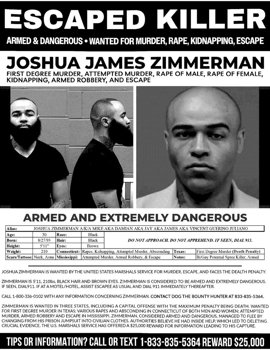 nikthehat's tweet image. 💢 Day 43: Feds Continue Multi-State Manhunt for Escaped Killer Joshua Zimmerman; 4 States Scoured as Operations Intensify 

📍 #DeSotoCounty, #Southaven | #Mississippi / #Memphis | #Tennessee / #MarionCounty, #OrangeCounty, #HernandoCounty | #Florida / #Waterbury | #Connecticut…