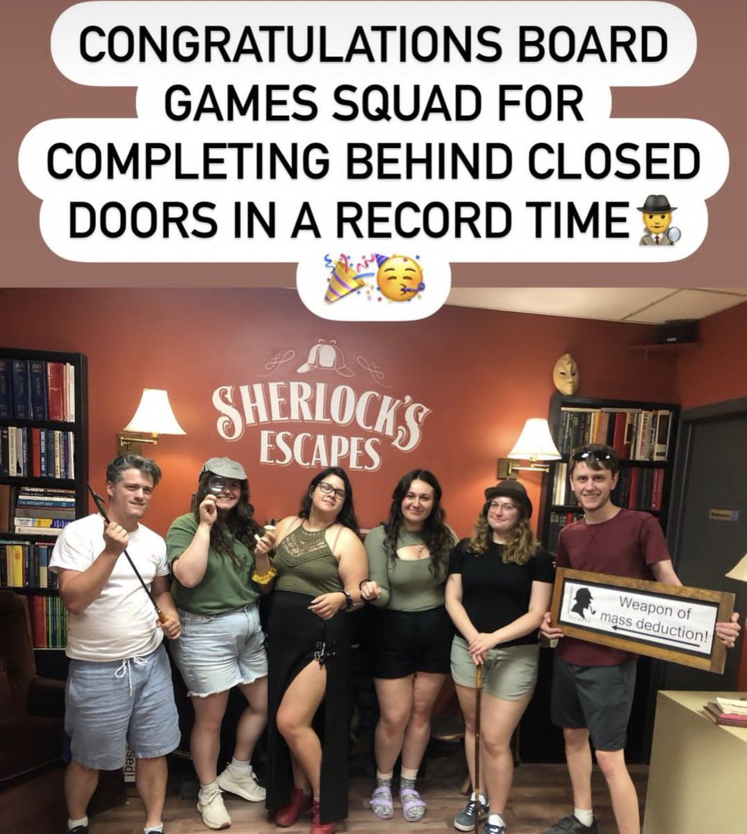 SherlockEscapes's tweet photo. It was a busy night at Sherlock's and we're looking forward to another weekend of solving mysteries! Book your escape room now and join us this weekend in #ygk! #visitkingston https://t.co/n60XemMQKN