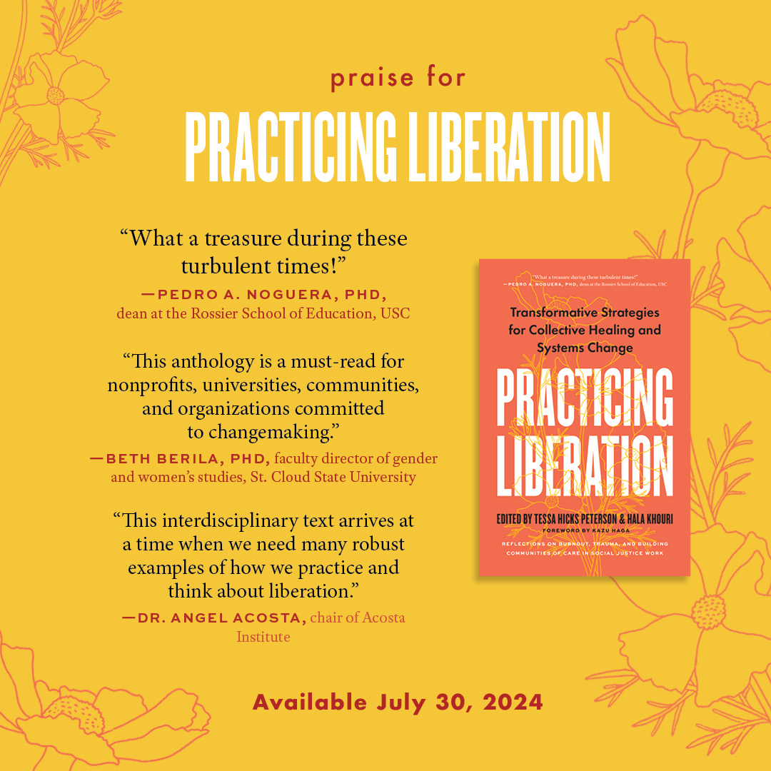 HalaYoga's tweet photo. Excited to share a book project I’ve been working on for 2yrs! Practicing Liberation is a collab w/an incredible group of scholars, activists, &amp; practitioners. The book and its workbook will be released Tues July 30. Pre-order now wherever books are sold! https://t.co/3vICUMLSN8 https://t.co/SVq2eFTrZK