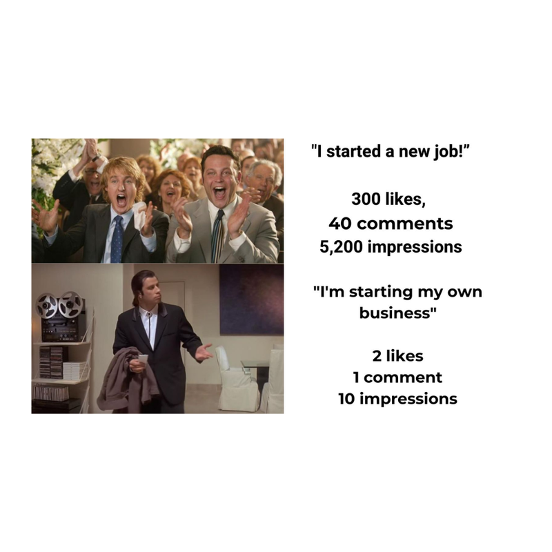 Founder's Reality Check 😅🏢

Starting a new job? Support is everywhere. Starting your own business? You're often on your own. 

The level of support for founders can be tough, but that's where true grit is born.

#PositiveMindset #PositivityIsPower #PositiveThinking