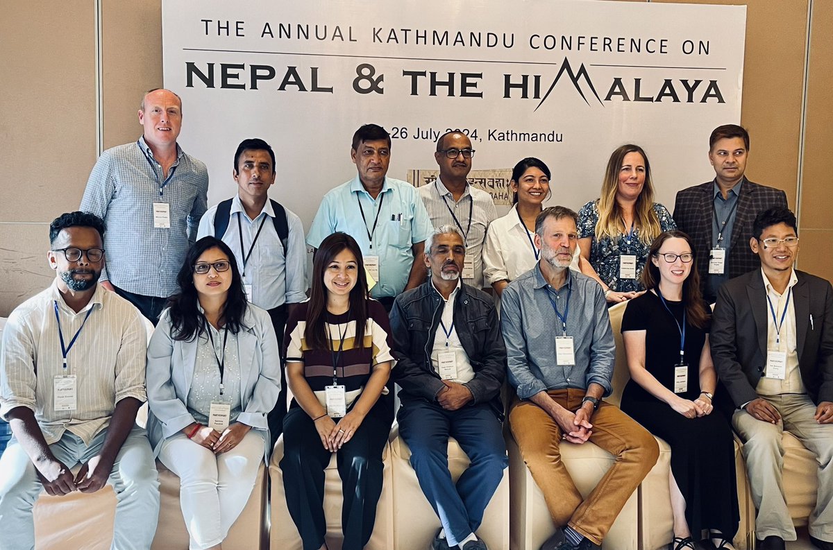 MarcusJPower's tweet photo. A really fab few days with the @SajagNepal project team (led by Alex Densmore from @GeogDurham) presenting our research at the annual Kathmandu conference co-organised by @soscbaha &amp; @anhs_himalaya https://t.co/jcoAN2FgVB