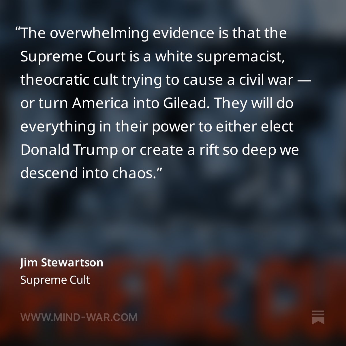 jimstewartson's tweet image. In light of Project 2025’s founder Kevin Roberts being closely connected to Catholic cult Opus Dei, Leonard Leo, a member of Opus Dei, installed 6 of 9 members on the Supreme Court.

If we let them back in, they will throw the election.
mind-war.com/p/supreme-cult
#LockTheDoors