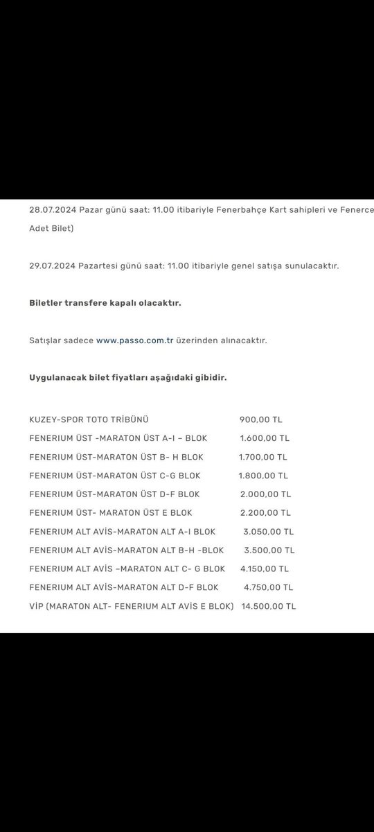 Hayırlı olsun <a href="/Fenerbahce/">Fenerbahçe SK</a> 

Kulüp 25 bin civari bilet cikaricak. Umarız kişiler ve taraftar gruplarına ayrıcalıklı davranilmaz. Zar zor maça gidicek insanlar mağdur edilmez. 

#Fenerbahçe #Fenerbahce #Fenerbahçeliler #FenerinMaçıVar