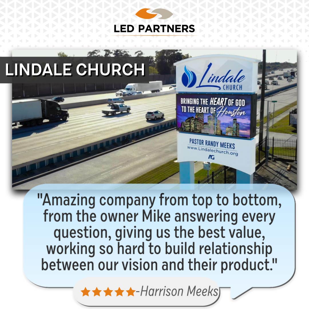 ledpartnershtx's tweet photo. A special thank you to Harrison Meeks from Lindale Church for your kind words and support. Your feedback inspires us to continue providing top-quality products and services. ๐๐
#CustomerAppreciation #LEDSigns #LindaleChurch #ThankYou #CommunityEngagement #LEDpartners https://t.co/SOflAGkGVZ