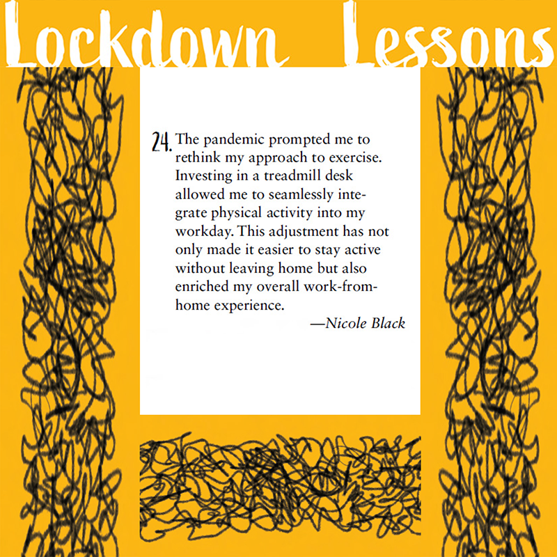ABAJournal's tweet photo. Lockdown Lessons: What did lawyers learn during the pandemic, and how have they applied that to their professional lives? 24. Focus on yourself. —Nicole Black
https://t.co/0aJSLUvorZ
#LockdownLessons #COVID #COVID19 https://t.co/jvSWW4wf4c