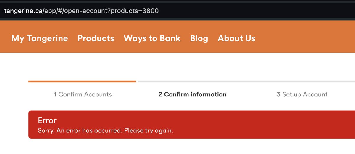 m0ntrealist's tweet photo. @TangerineBank opening a GIC account doesn't work. In the dev tools console there's an unrelated error, INVALID_POSTAL_CODE, for the field "https://t.co/wexAKYFINl_address.postal_code" which makes no sense because there is no such field in the form. Please fix this! Been 2 days. https://t.co/XXDZIsaOPc