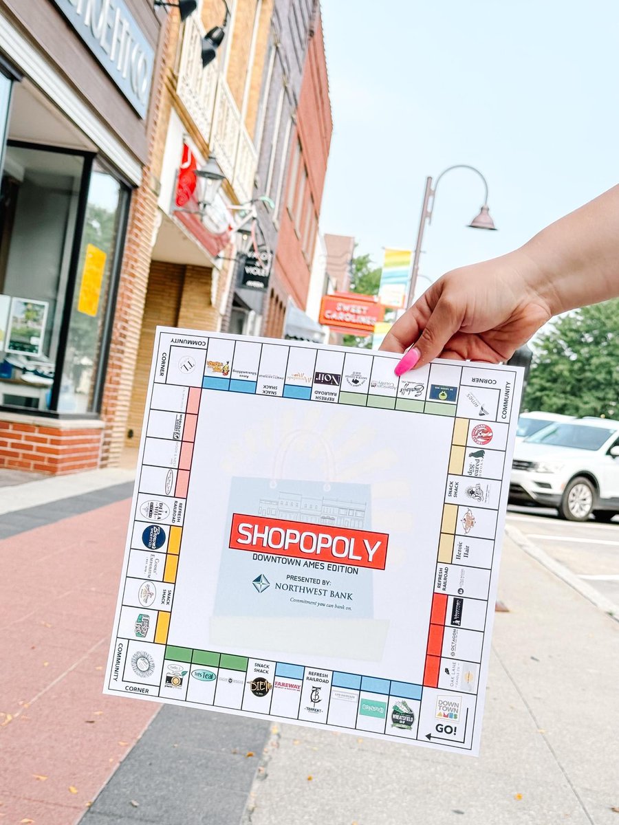 AmesAlliance's tweet photo. Pick up your Shopopoly board at any participating business for Sidewalk Sales in Downtown Ames.
Result: A chance to win $50-$150 in Community Cash!
DETAILS: https://t.co/TNJxBdUMGd
#DowntownAmes #amesiowa #CommunityHappensHere #AmesMainStreet #sidewalksales https://t.co/KFhU4UKmuT
