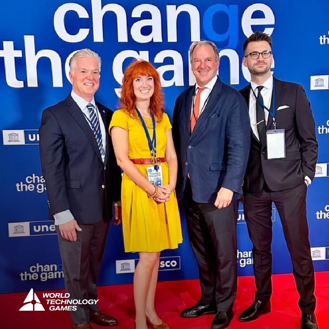WTechGroup's tweet photo. Honored to showcase the World Technology Games at the #ChangeTheGame Global Sport Conference in Paris.

Thank you, Gabriela Ramos (@gabramosp), Assistant Director-General for Social and Human Sciences at @UNESCO, for your hospitality and for such a lively celebration of sport. https://t.co/nunOjY20a4