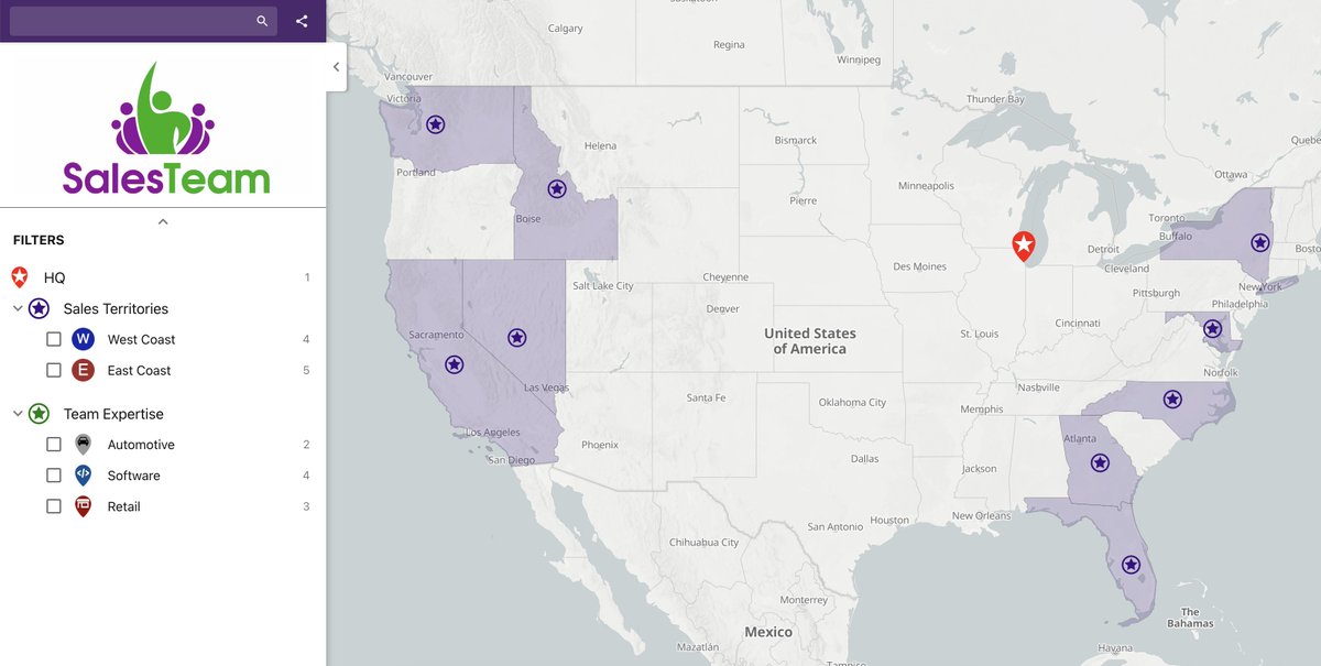 Looking to map your team or entire company? With Mapme, create an internal map with filters by region, team, expertise, etc. Add info, media, and contact buttons for each location. Use Map Access Control to keep it private on your intranet. viewer.mapme.com/sales-team
#Mapme #maps