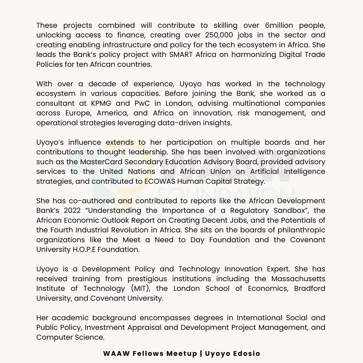 WAAW Foundation tweet media