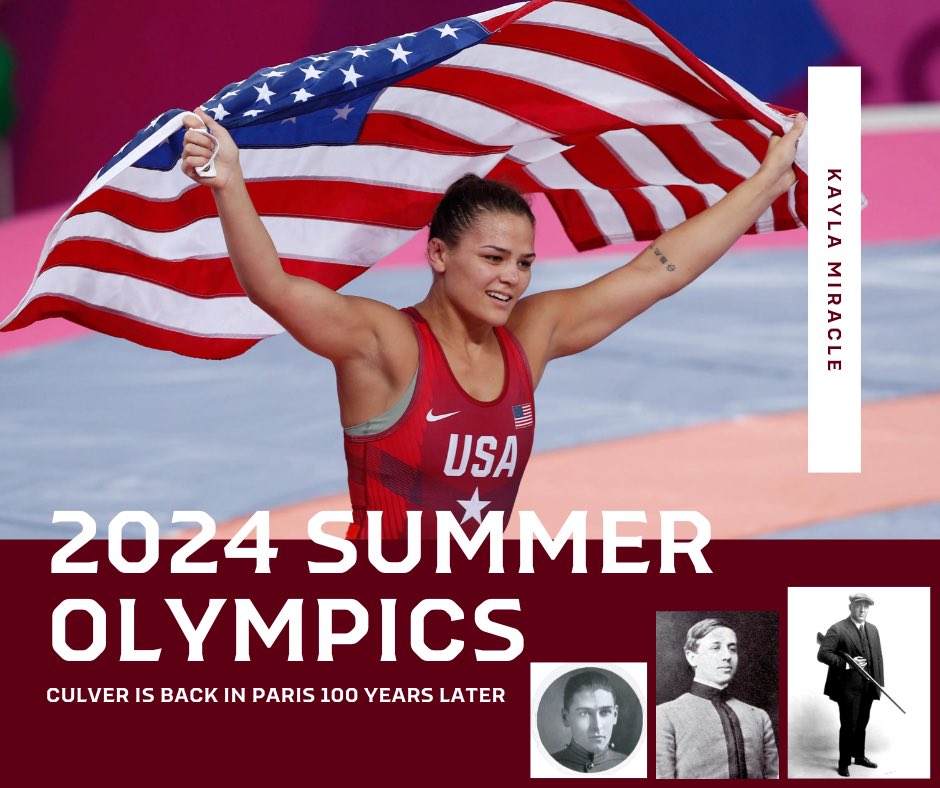 100 years ago, three Culver alumni competed in the 1924 Summer Olympics in Paris. This year, another Culver alum is back in Paris – Kayla Miracle ‘14! We wish <a href="/MiraculousKC/">Kayla Miracle</a> the best of luck in representing Culver and Team USA on the Olympic stage! Go for gold!🥇🇺🇸