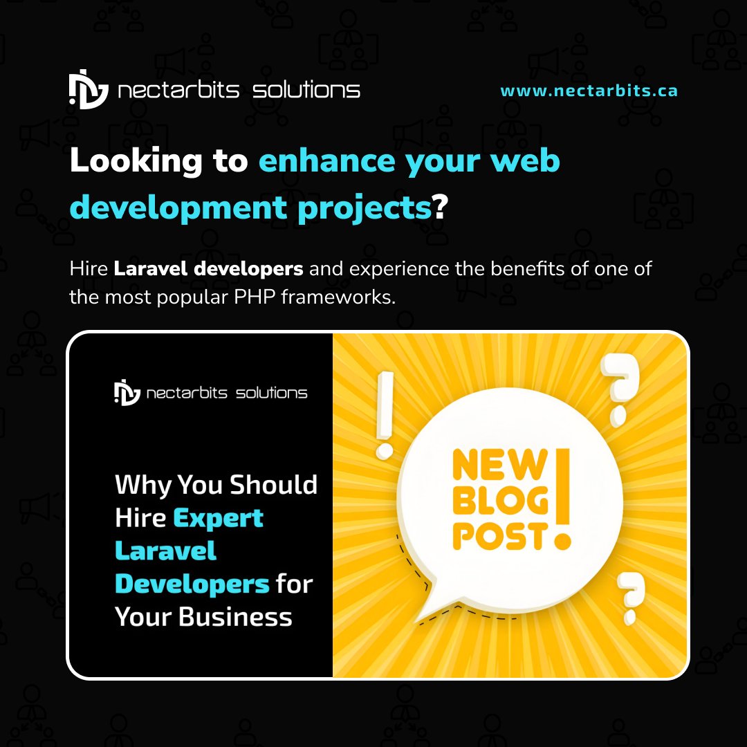 Nectarbits_CA's tweet image. Boost your web projects with expert Laravel developers in Canada. Learn the benefits! 🚀
#HireLaravelDevelopers #WebDevelopment