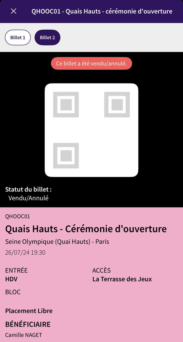 Pourquoi une elue de #Paris ne peut-elle pas se rendre devant l'hôtel de Ville ? Titulaire d'une réservation pour la #ceremoniedouverture mes billets ont été annulés comme des centaines de personnes 😡 La Préf. plaide le Bug informatique. On veut des explications. Si concernés MP