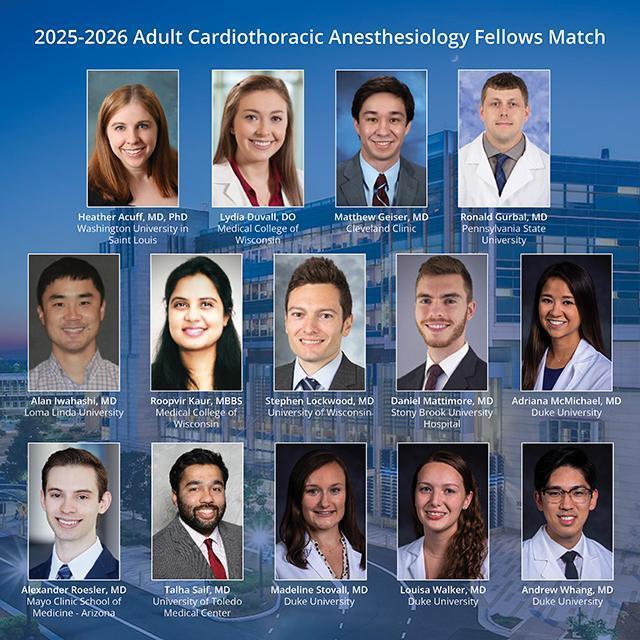 Duke_Anesthesia's tweet image. 🛡️We&apos;re proud to introduce Duke Anesthesiology&apos;s 2025-26 Adult #Cardiothoracic #Anesthesiology #DukeACTA fellows @DukeAnesFellows, led by our own @brandi_bottiger! Welcome to the #DukeFamily! #ACTAMatch
