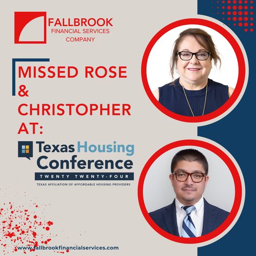 FallbrookFSC's tweet photo. Missed Rose & Chris @ the Texas Housing Conference 2024? No worries!
Email us at team@fallbrookfinance.com with the subject line: MISSED YOU IN TEXAS! to book a time with one of our trusted team members.
Can't wait to connect!
#TexasHousingConference #FallbrookFinancialServices https://t.co/zZgsYomXJG