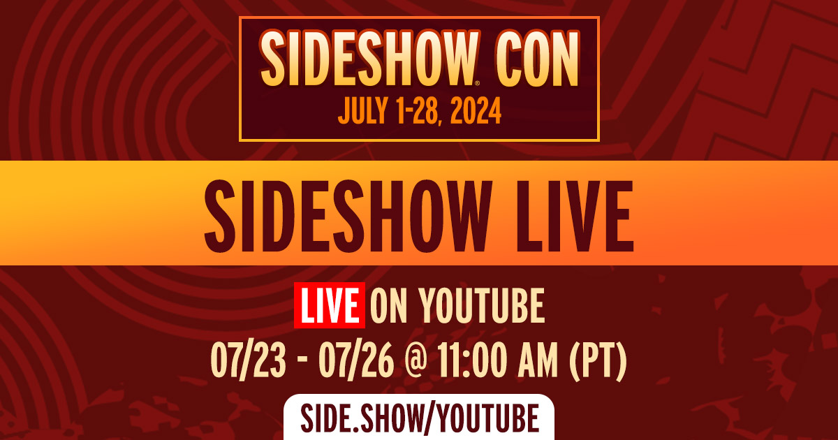 collectsideshow's tweet image. side.show/x5r2e

It&apos;s time for one last Sideshow Con edition of Sideshow Live! Join us LIVE on YouTube at 11 AM PT for a final look at some amazing reveals and take part in some thrilling giveaways! 

#SideshowCon #ComicCon #SDCC